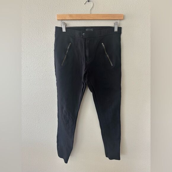 J. Crew Womens Pixie Ankle Stretch Ponte Knit Dress Pants Black Pocket Size 8 R - Picture 2 of 10